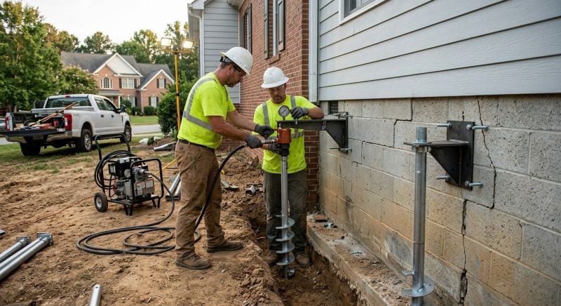 Helical Piers Installation in Takoma Park, MD