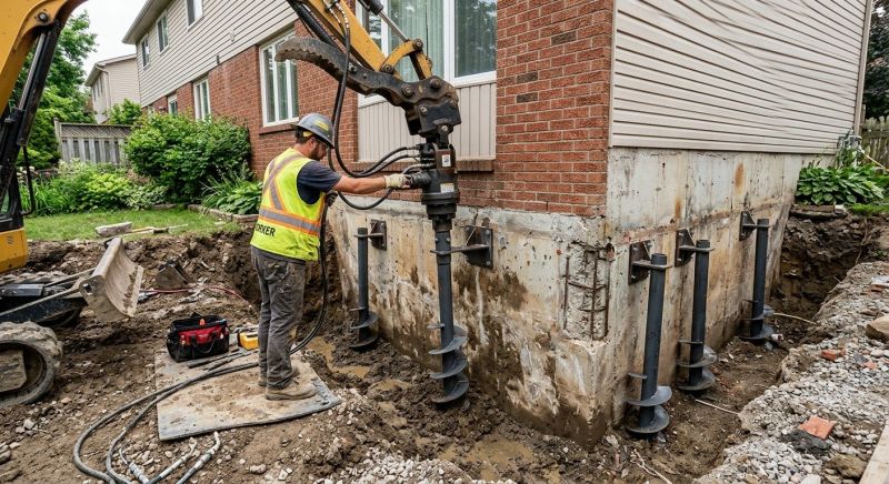 Helical Piers Installation in Takoma Park, MD