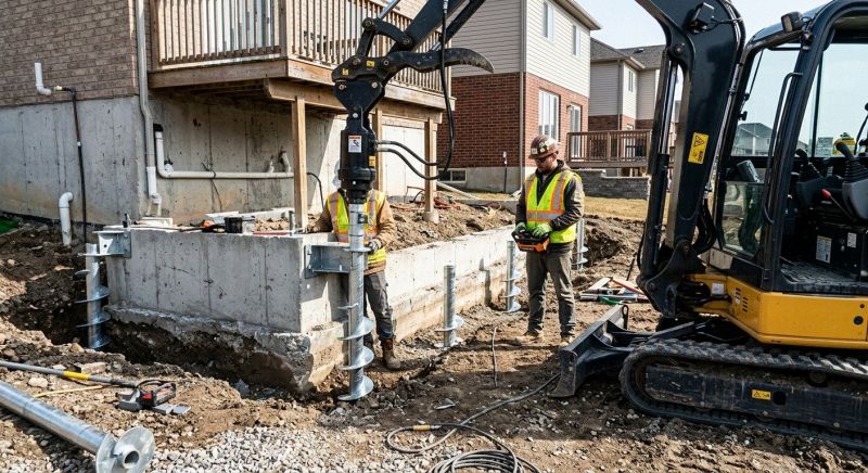 Helical Pile Installation in Takoma Park, MD