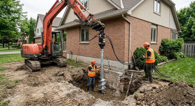 Helical Pile Installation in Takoma Park, MD